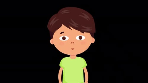 2D Animated Boy Character with Blinking Eyes
