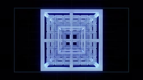 Futuristic Abstract Cube Tunnel Grid Loop Animation
