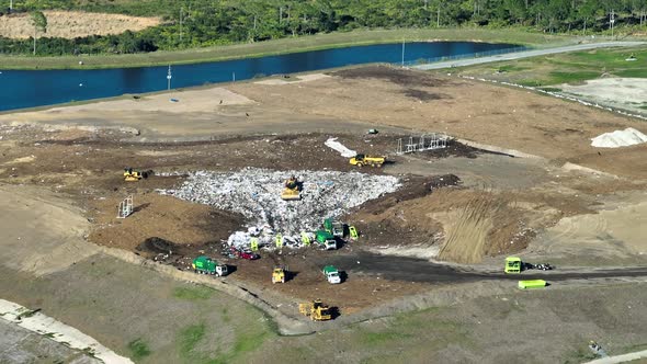 View From Above of Landfill Dump Site for Garbage Waste Managment ...