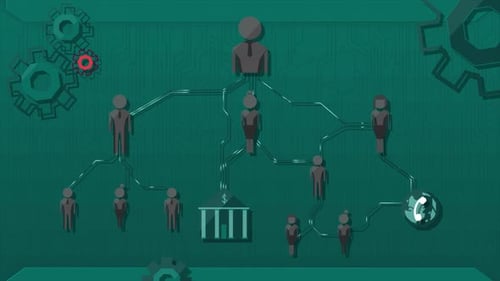 Corporate Hierarchy Flat Design Build-Up Animation