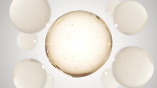 Animated Fluid Sphere Droplet with Bubbles Background