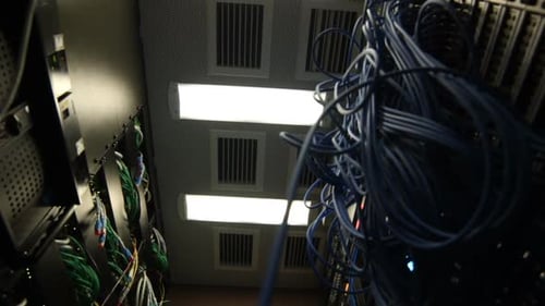 Interior View of Modern Data Center