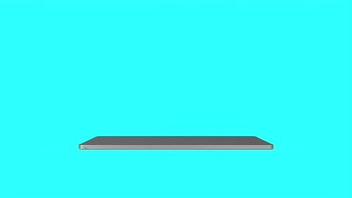 Laptop elegante em fundo turquesa