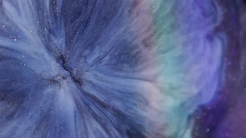 Abstract Swirls of Blue and Purple Fluid with Glitter