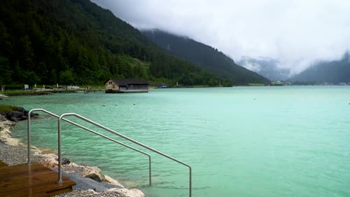Beautiful Mountain Lake in the Alps of Austria with Turquoise Water