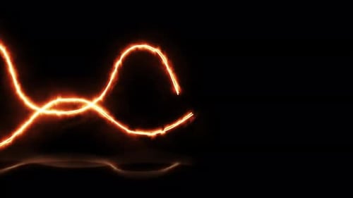 Abstract Background With Glowing Neon Waves, Laser Show, Virtual Reality 4K