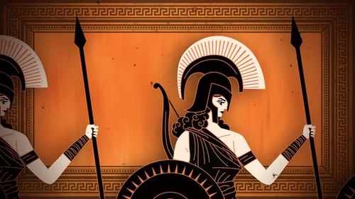 Animated Ancient Greek Warrior Women Seamless Loop