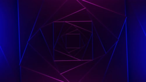 Abstract Neon Geometric Rotating Tunnel Loop Background