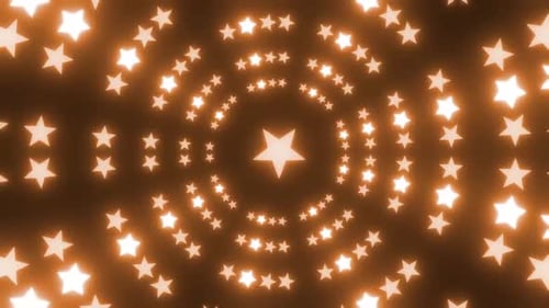 Glowing Golden Star Tunnel Animation