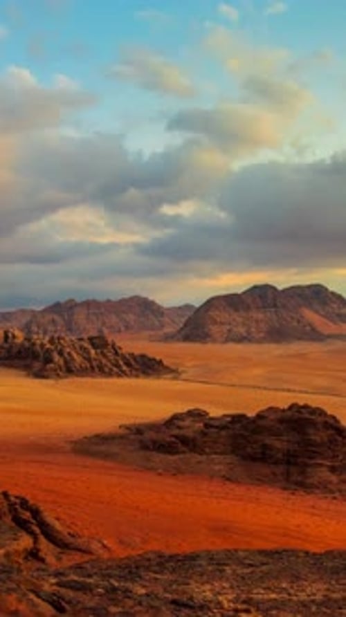 Vertical View Of Wadi Rum Desert, Jordan