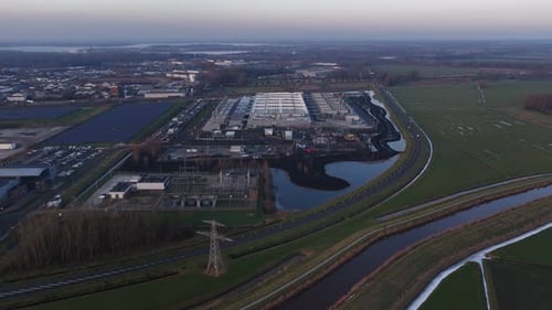 New Hyperscale Data Center Winschoten Aerial Drone Video