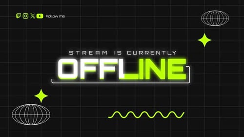 Neon stream offline screen for gamers