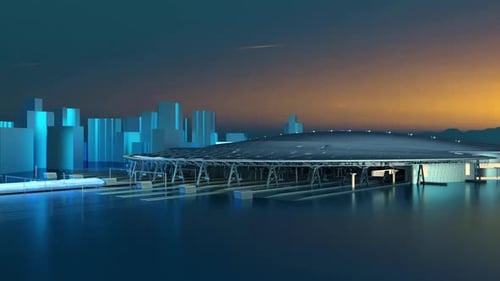 Sitio de construcción, proyecto BIM, renderizado 3D, ilustración 3D