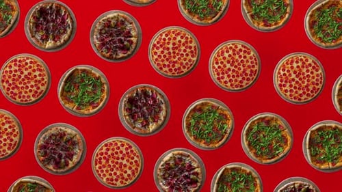 Seamless Looping Animated Pizza Pattern Background