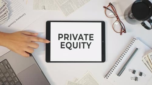 PRIVATE EQUITY DISPLAYING ON A TABLET SCREEN