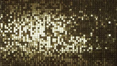Abstract Golden Disco Background Moving Light Reflections and Glare Music Party and Dance Concept