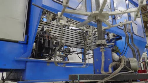 Industrial Equipment in Operation in a Factory