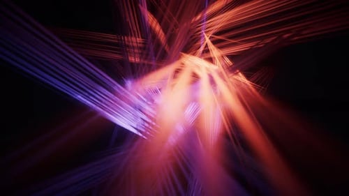 Abstract Purple Orange Light Rays Lines Network Digital Art Design Technology Background Futuristic