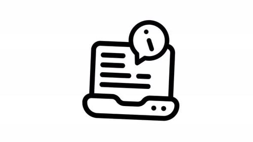 Minimalist Laptop Information Icon Line Art Animation