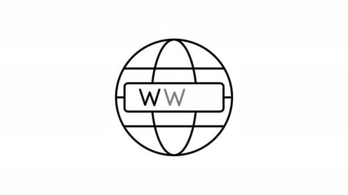 Animated WWW Globe Icon for Internet and Web Access