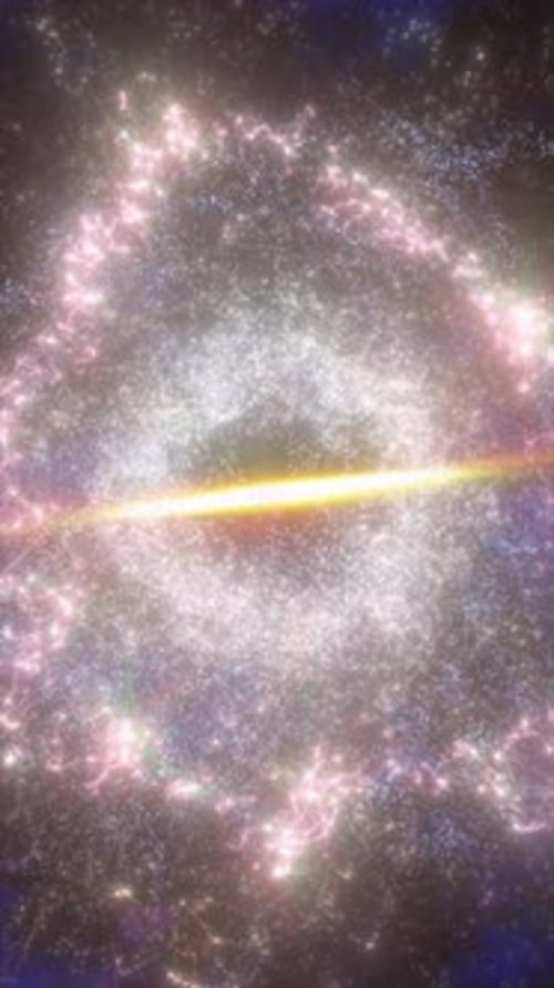 Abstract Light Beam Reveal in Cosmic Particle Field Vertical