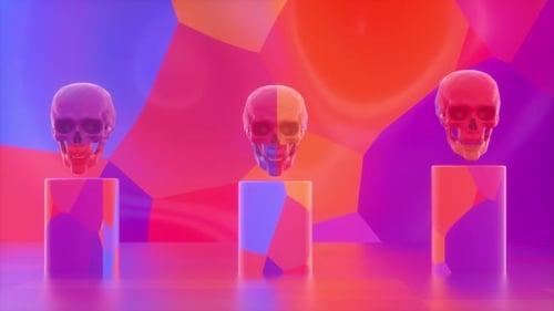 Bunter abstrakter Hintergrund mit fließenden Gradientenschädeln