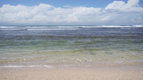 Looping Tropical Beach with Blue Sky in Indonesia