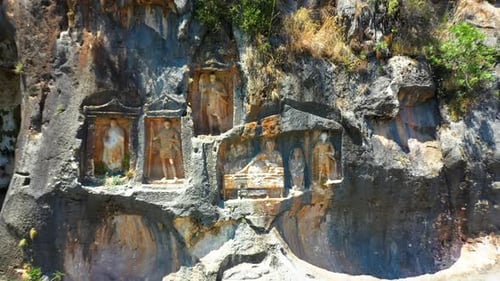Ancient Rock Tombs Carved into Cliffside