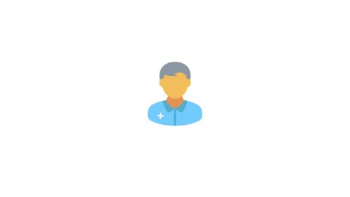 Medical Person Icon Busy Indicator Flat Design Animation