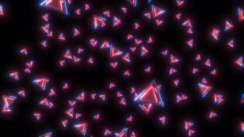 Play Button Symbols Fly in Space