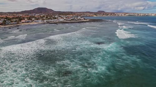 Waves in the ocean, waves, big waves, beach on canary islands