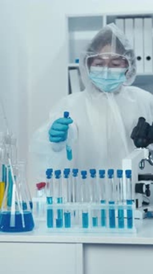 Scientist Conducts Research in Brightly Lit Laboratory