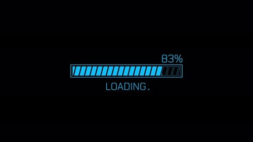 Cyberpunk Blue Loading Bar for Technology and Data Processing