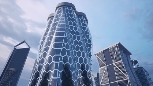 Imponente rascacielos cubierto de ventanas