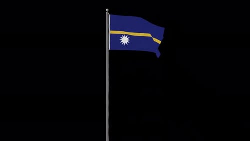 Nauru National Flag Waving 3D Animation