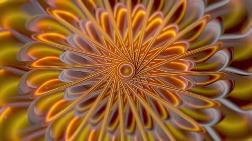 Glowing Abstract Organic Petal Rotation Background