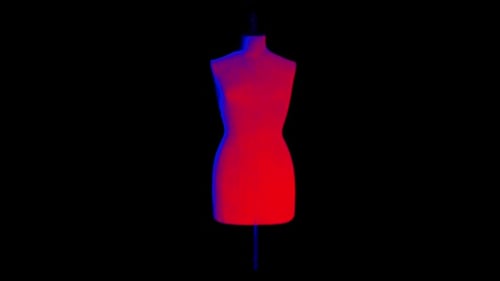 Neon Lit Mannequin Torso Rotation Animation with Alpha Channel