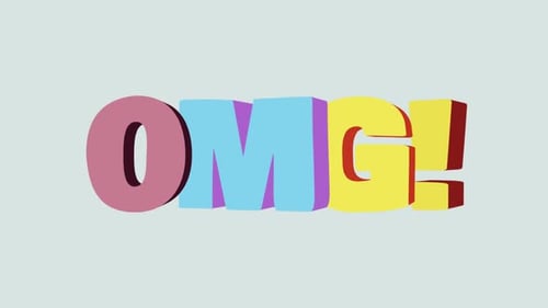 OMG! Glitch Text Animation with Colorful Typography