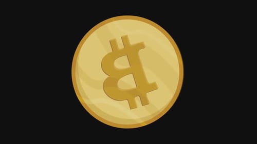 Golden Bitcoin Crypto Currency Coin Rotating Animation