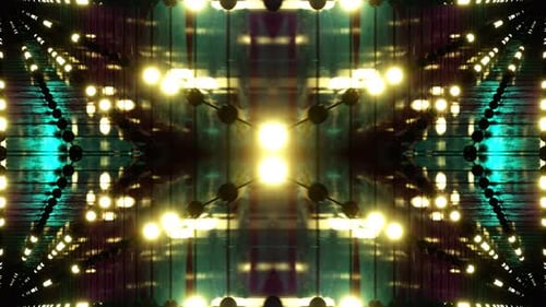 Cyan And Pink And Yellow Strobe Lamp Kaleidoscope Background Vj Loop In 4K