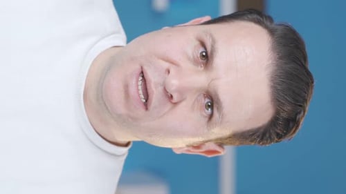 Man Talking Close Up in Vertical Video Format