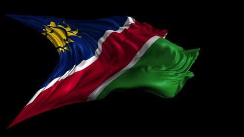 Realistic Waving Namibia Flag Animation with Alpha