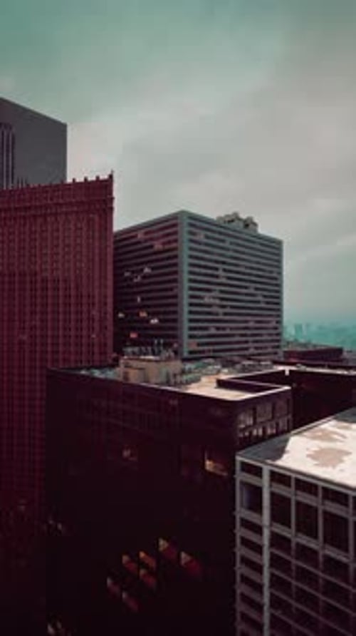 Skyline of Tall City Buildings