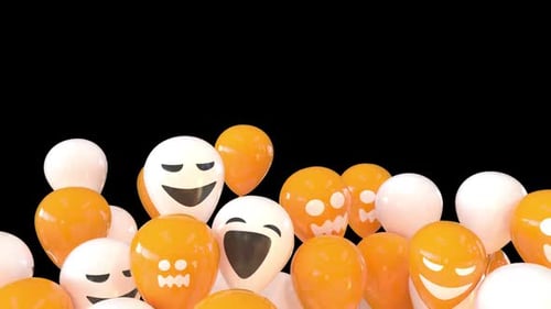 Animated Halloween Ghost and Jack-o'-Lantern Balloons