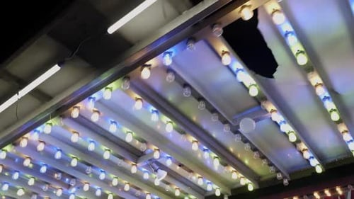 Colorful Lights Pattern Blinking at Night