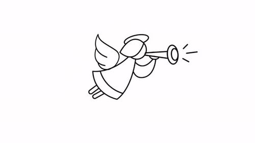 Animationsvideo zur animierten Weihnachtsengel-Symbollustration