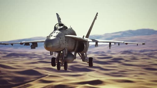 American Military Plane Over the Desert