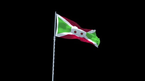 Realistic Burundi National Flag Waving Seamlessly