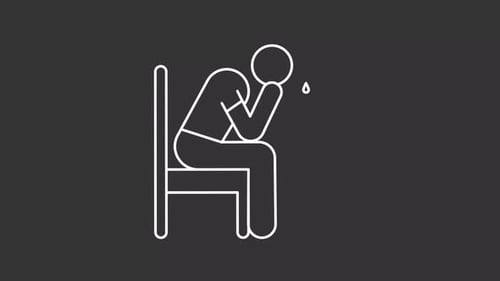 Angst, weiße Linienanimation