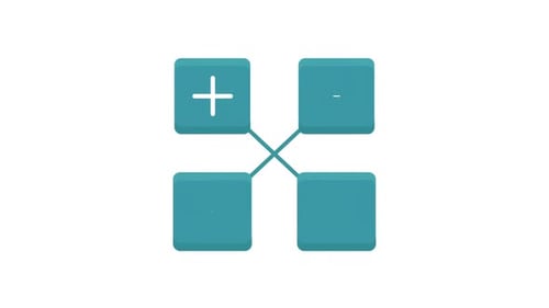 Minimalist Calculator Icon Animation with Math Symbols